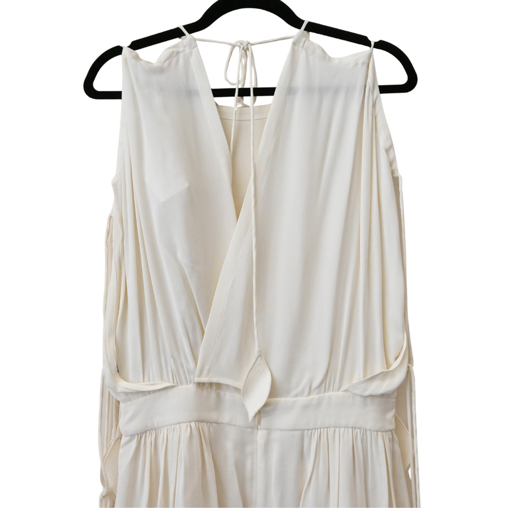 TORY BURCH Evalene New Ivory Sleeveless Tie-Shoulder Maxi Dress Size 8 - Picture 4 of 13